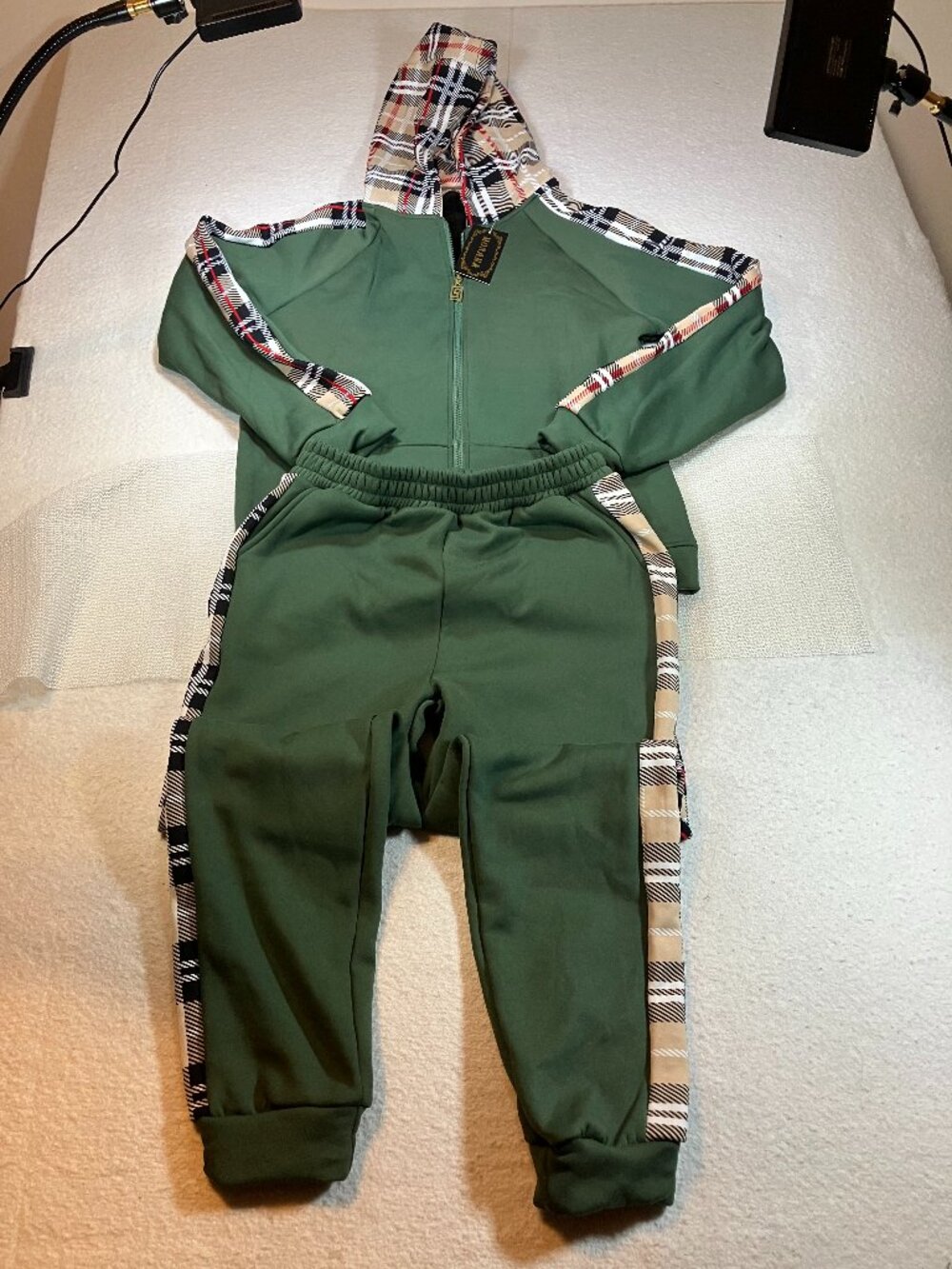 Manona Sweat suit Green Plaid L/XL